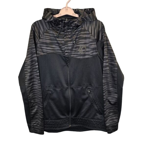Nike Men's L KD Klutch Hyper Elite Black Grey Therma-Fit Full Zip Hoodie - Picture 1 of 14